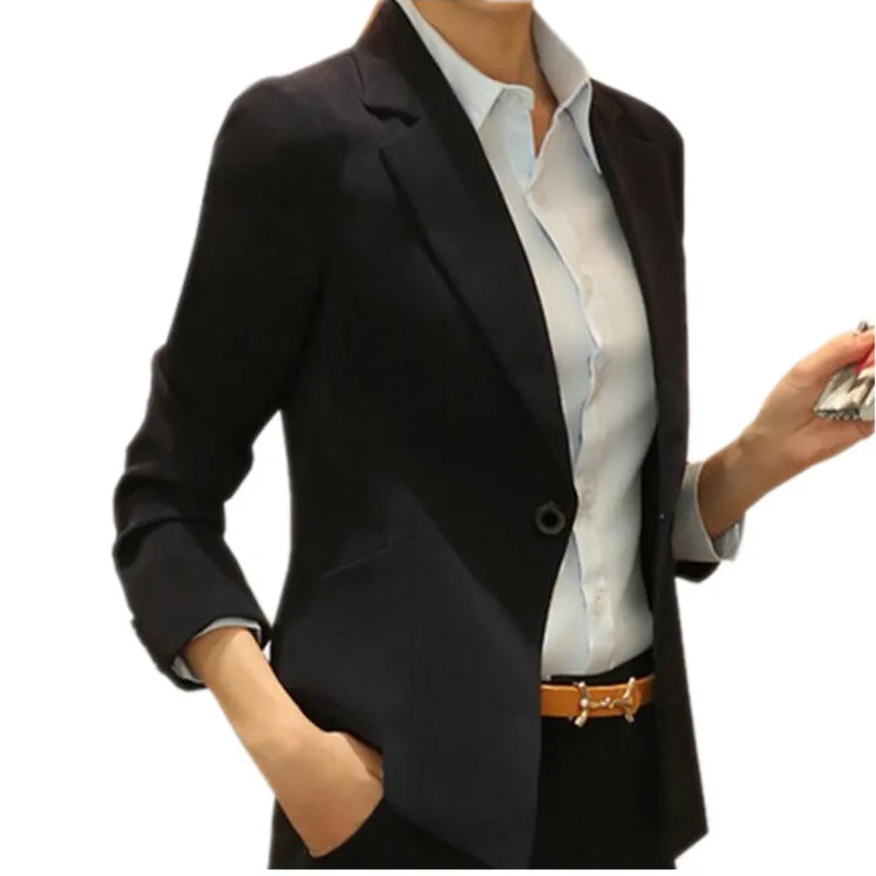 

2019 New Fashion Spring Women Blazers Long Sleeve Work Wear Casual Female Blazers Slim Fit Suits For Women LY343