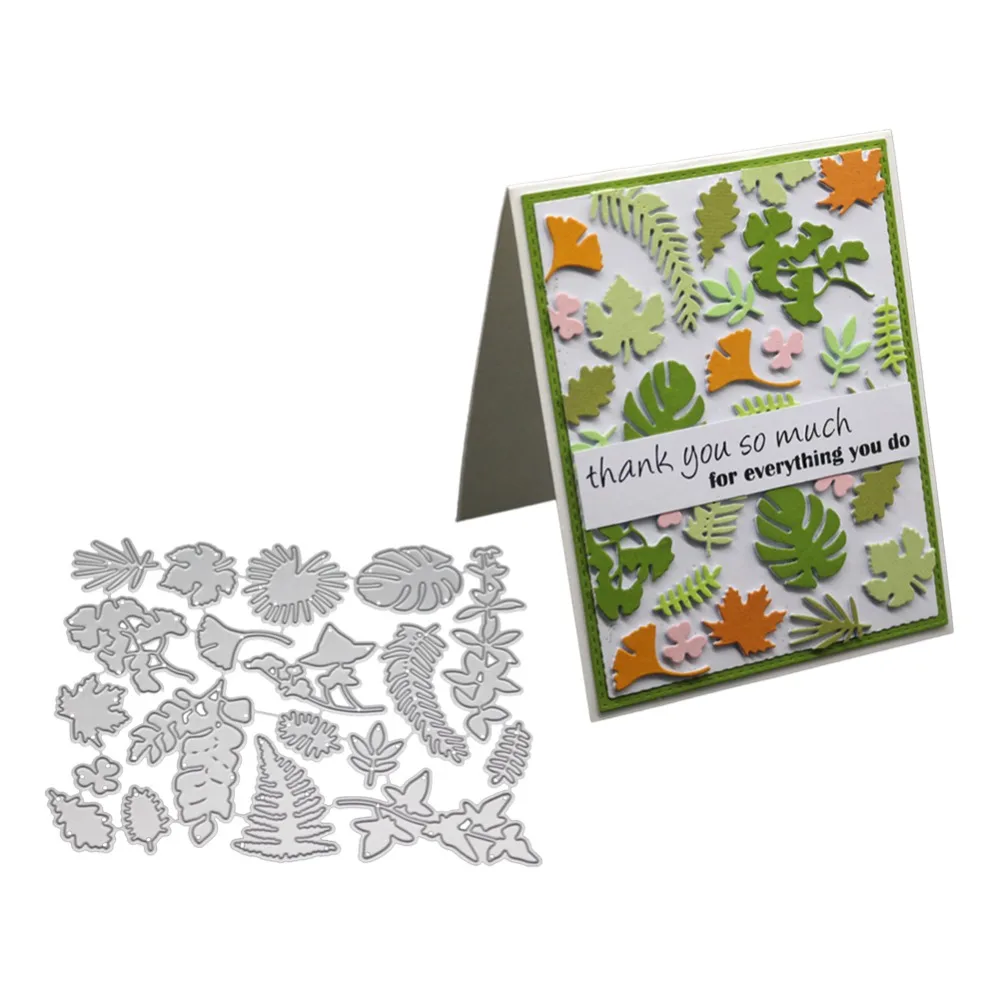 

Leaves Cutting Dies Metal Frames Stencil And Stamps For DIY Scrapbooking Embossing Card Making Irregular Dies New 2019