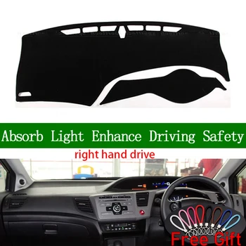 

For Honda civic 2012 2013 2014 2015 Right Hand Drive Dashboard Cover Car Stickers Sun Shade Dash Mat Carpet Interior Accessories