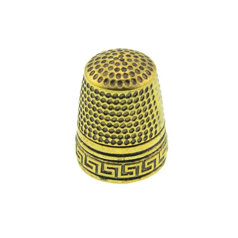 Наперсток для пальца Жесткий протектор металлические швейные инструменты иглы партнер классический 1 шт - Цвет: Gold