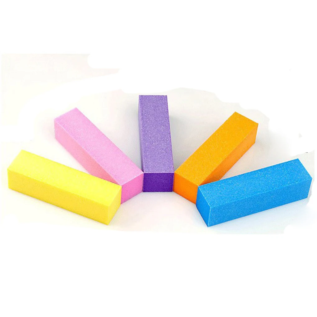 

New Arrival 5 Colors Sandpaper Nail Art Sanding Buffer Sand Block Nail Polishing File Manicure Pedicure Nail Tools