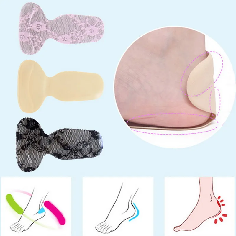 Buy 3Pairs/Pack Soft Self adhesive Silicone Gel Heel Shoe Pads Foot Care Lace
