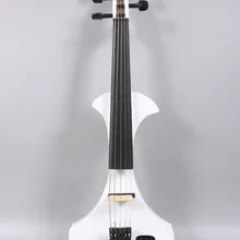 Новинка, 5 струнная электрическая скрипка 4/4, полный размер, белая скрипка, активный бесшумный звукосниматель, эбеновая фурнитура, чехол для скрипки с бантом