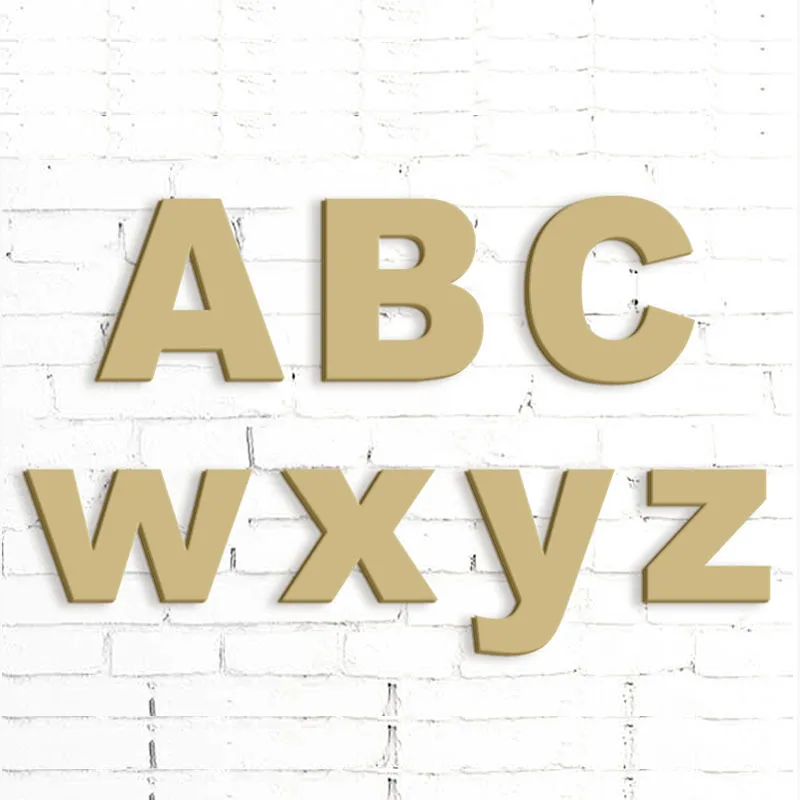 

free shipping Gold Glitter Unpainted Mdf Wall Letters wedding decoration MR&MRS letters size 15cm
