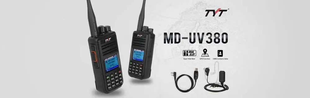 TYT MD-UV380 gps Двухзонный модуль подключения к хосту секс DMR Tier II аналоговая рация VHF/UHF портативный цифровой двухстороннее радио