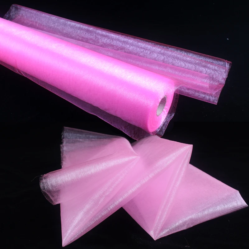 

Cheap!(100m/lot )75cm Wide Crystal Organza For Wedding Birthday Kids Party Tulle Roll Fabric Drapes For Dessert Table Decoration