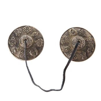 

Tibetan Tingsha Cymbals Bell Buddhism Auspicious OM Mani Nepal Handmade Brass