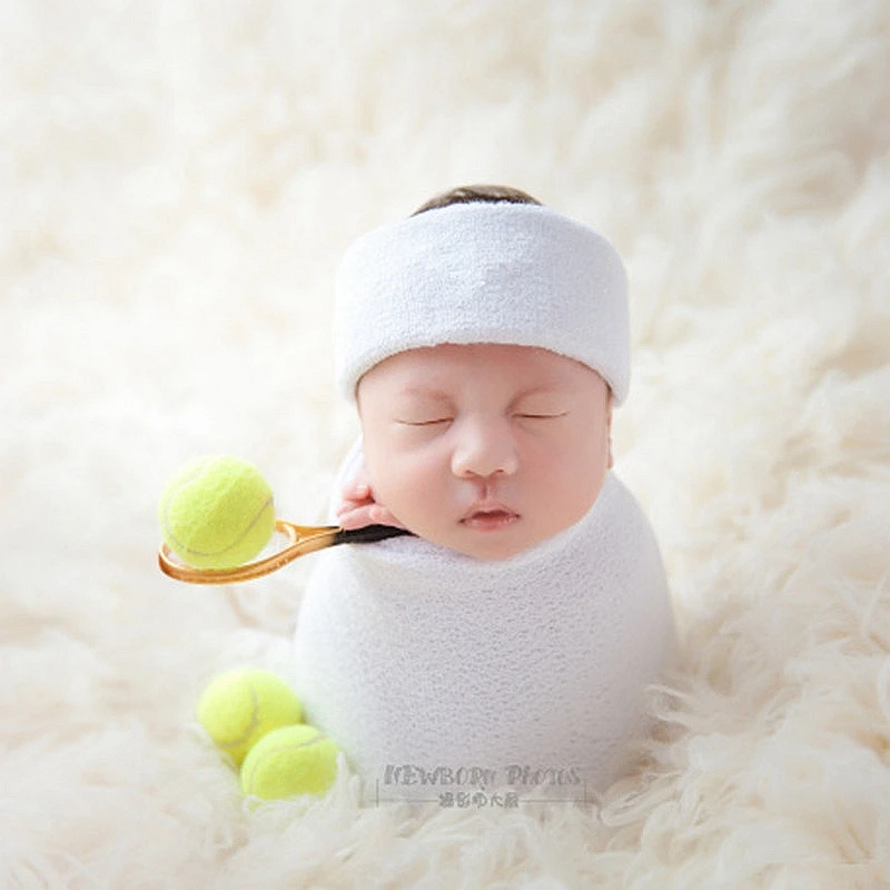 Newborn full moon children photography tennis racket sport antiperspirant hair band photography mini props