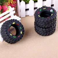 Rubber Tires Shape Pet Cat Dog Toys For Small Dogs Squeaky Kedi Puppy Toy For Dogs Cats Chew Dogs Pets Toys Supplies Jouet Chien 2