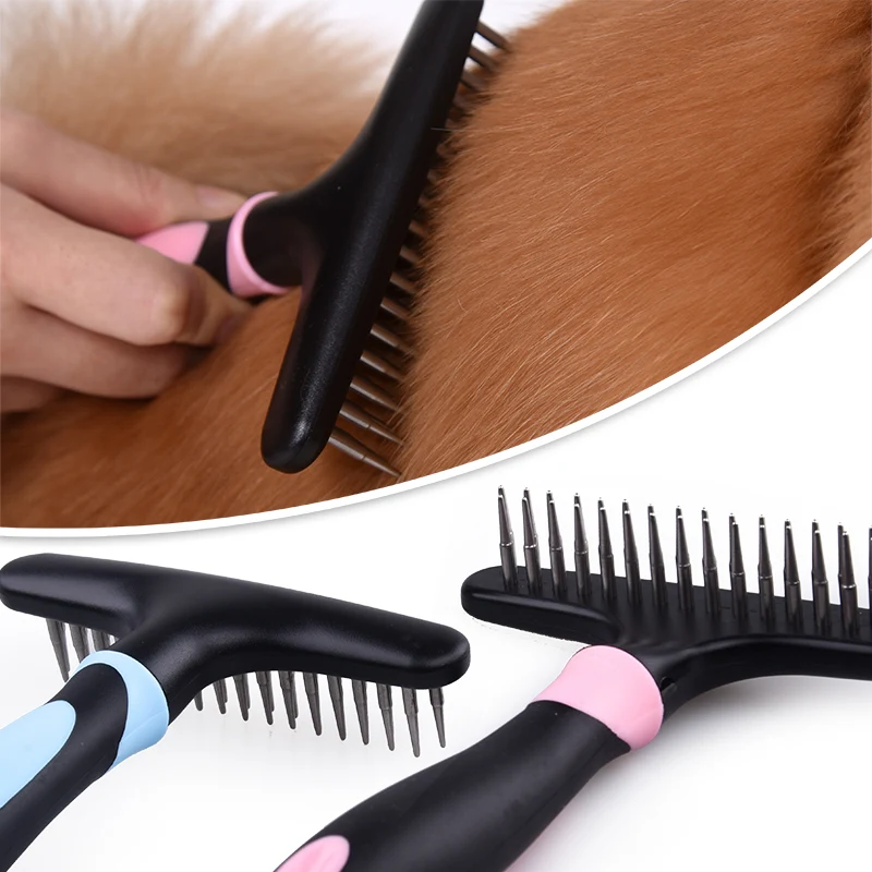 

Hair Removal Brush Comb for Large Dog Detangler Deshedding Slicker Trimming Pet Fur Grooming For Long Hair & Curly Big Pets
