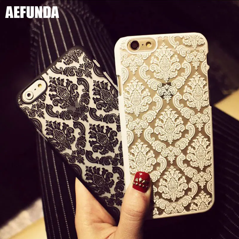 

Imperial Family Palace Flower Phone case For iPhone 6 6S Hollow Floral Case Vintage Flower Pattern Luxury Phone Back Cover