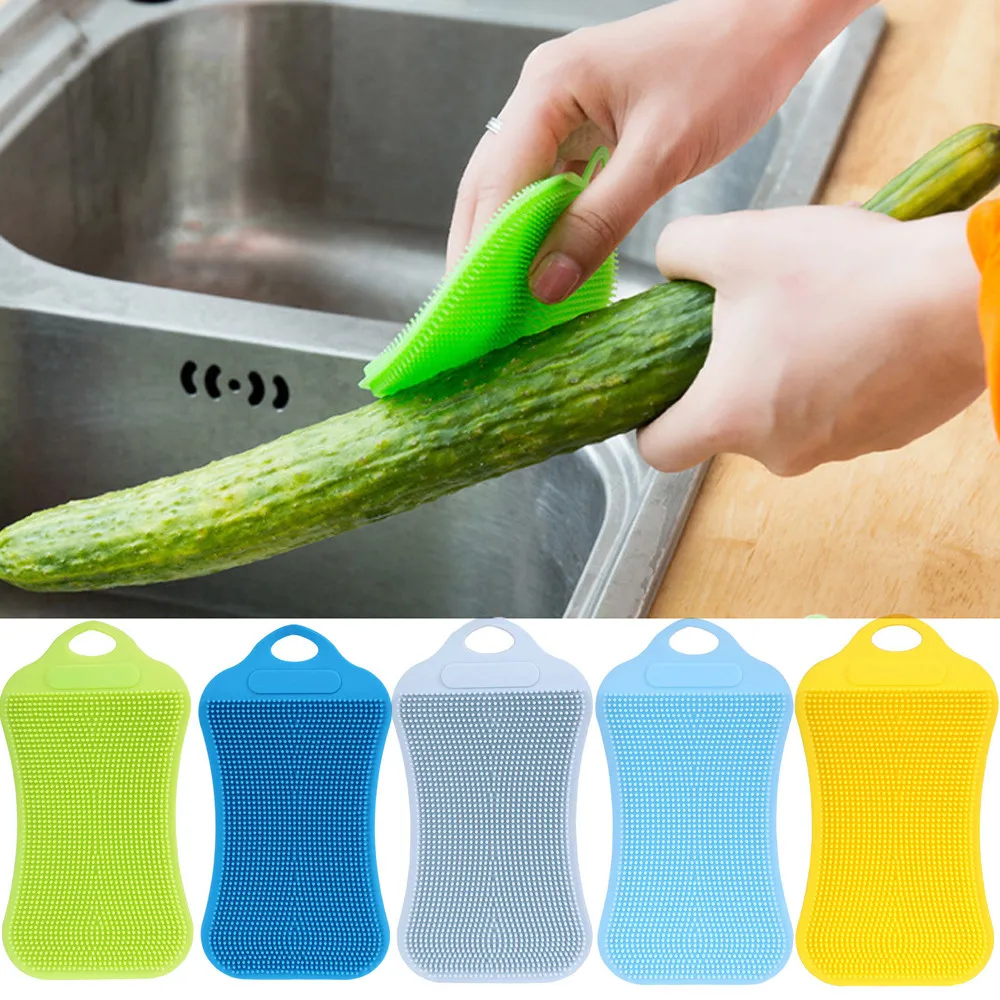 

Kitchen Accessories Silicone Dish Washing Brush Bowl Pot Pan Wash Cleaning Brushes Cooking Tool Cleaner Sponges Scouring Pads#h