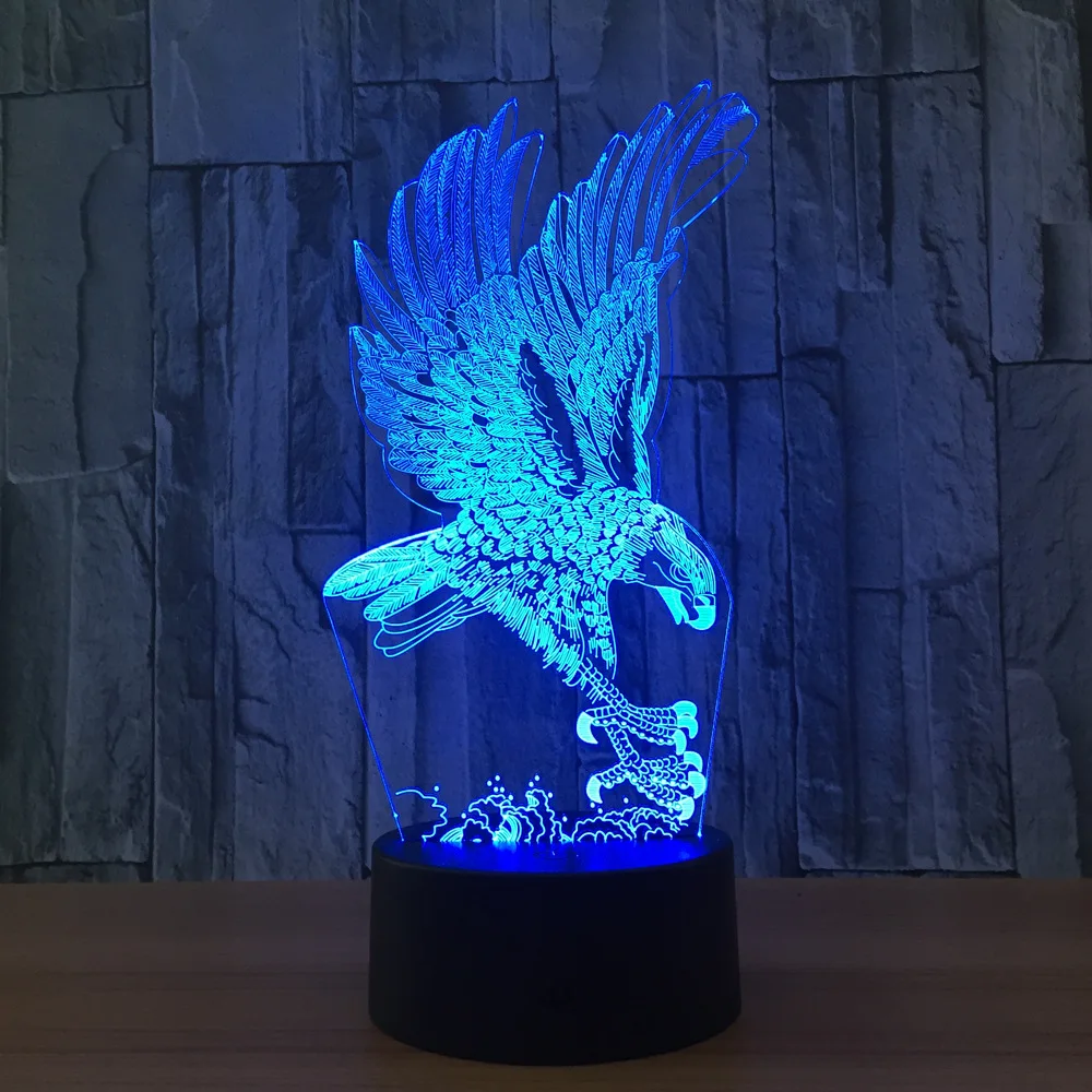 Billige Adler 3d Tisch Lampen Für Wohnzimmer Lamparas De Mesa Schlafzimmer Weihnachten nacht lampe für kinder Beleuchtung 3d Schreibtisch Lampe