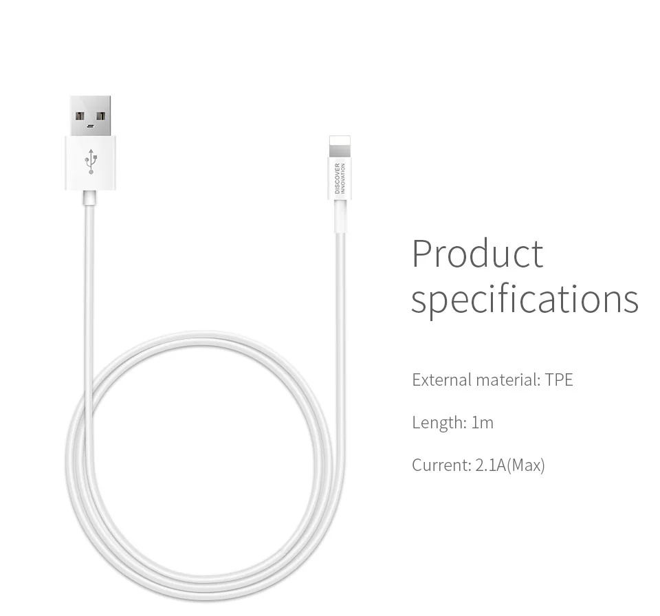 NILLKIN USB كابل الشاحن ل فون XS ماكس/X/8/8 زائد/7/7 زائد/ 6 ثانية/6/5 ثانية/SE لباد الهاتف المحمول الكابلات كابل يو اس بي كابل بيانات