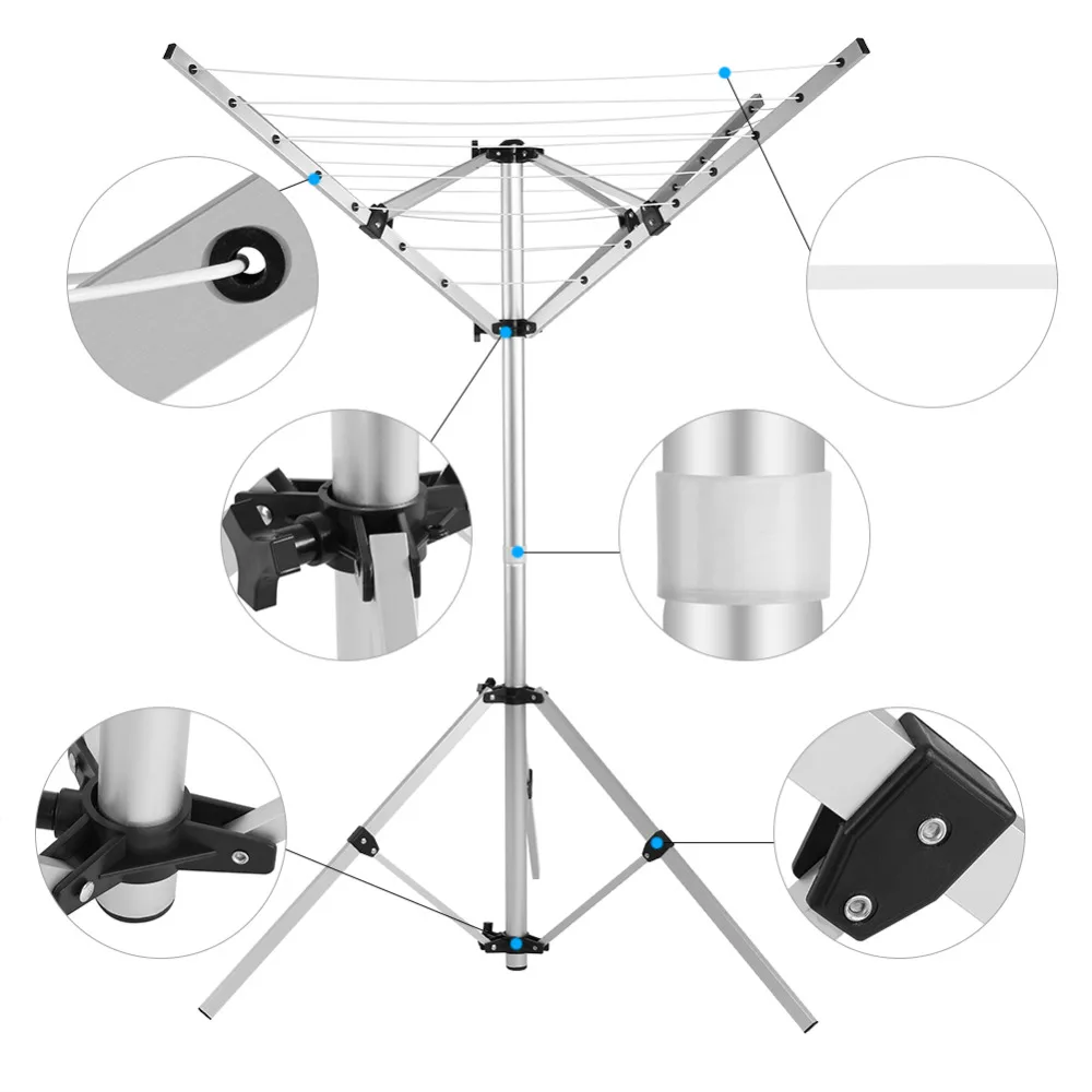 4 руки и 3 ноги роторная портативная походная линия одежды сушилка бельевая линия наружные рождественские украшения для дома