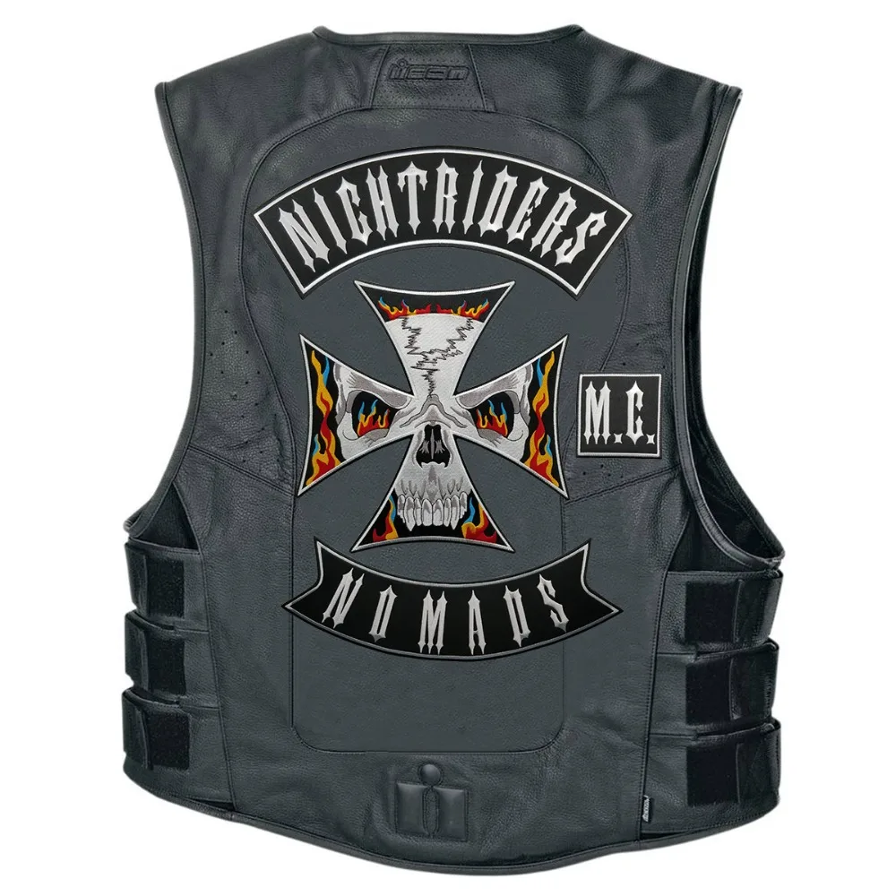 Night Rider Nomads Patch Full Set Embroidery Iron on Backing Jacket Motorcycle Custom DIY (6)