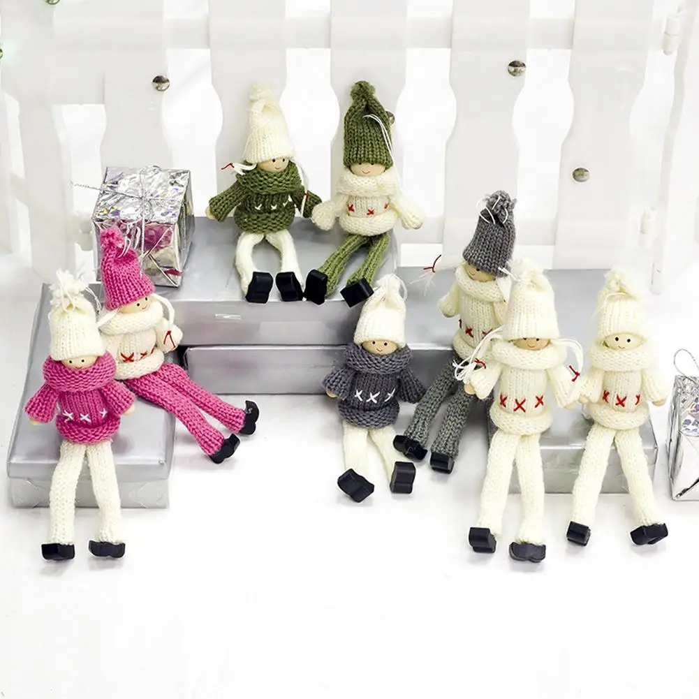 

AUGKUN 2PCS/Set Christmas Decorations Christmas Creative Doll Decoration Pendant Cute Knitted Dolls Gifts for Marry Christmas
