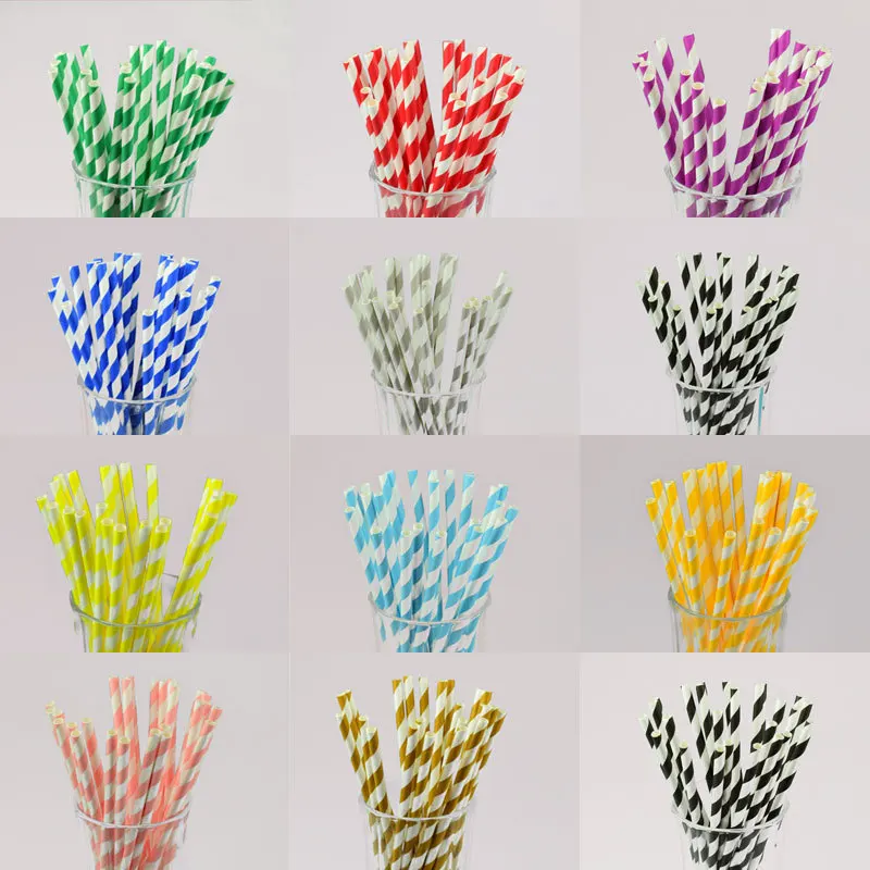 

Creative Colour Disposable Paper Straw Juice Party Bar Straw 25pcs Single Party Decorations for Children's Birthday Party