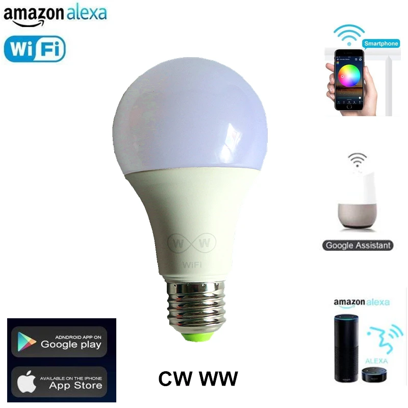 1 шт. IOS Android смартфон Magic Home APP WiFi Светодиодная лампа E27 6 5 Вт 110 В 220 цветовая