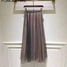 FOMOLAYIME новые весенние юбки для женщин модные сетчатые юбки высокого качества Подиумные юбки в горошек