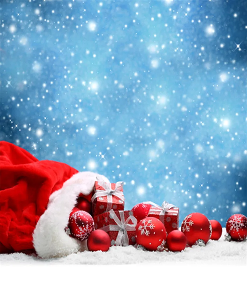 

Red Festival Backdrop for Christmas White Snow Xmas Photo Background Cloth Digital Printed Studio Props