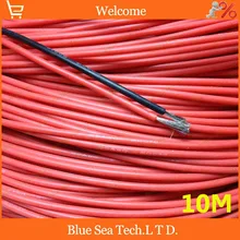 10 метров ультра-мягкий силиконовый Тестовый Кабель, 20 AWG 0,5 sq,-65C~ 200C Ультра гибкий силиконовый кабель, цвет случайный отправить