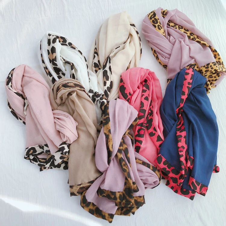 2019 новые Лидер продаж Однотонные леопардовые шарфы шали леопарда сбоку Шарф широкий шарф хиджаб 8 расцветок оптовая продажа 10 шт./лот