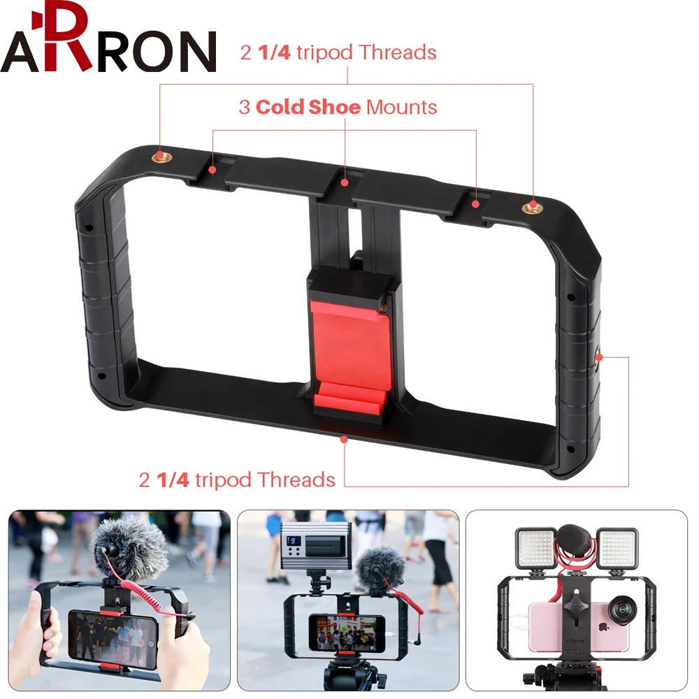 

Ulanz mobile phone handheld camera bracket second generation video shooting rabbit cage for iPhone x iPhone 8 plus