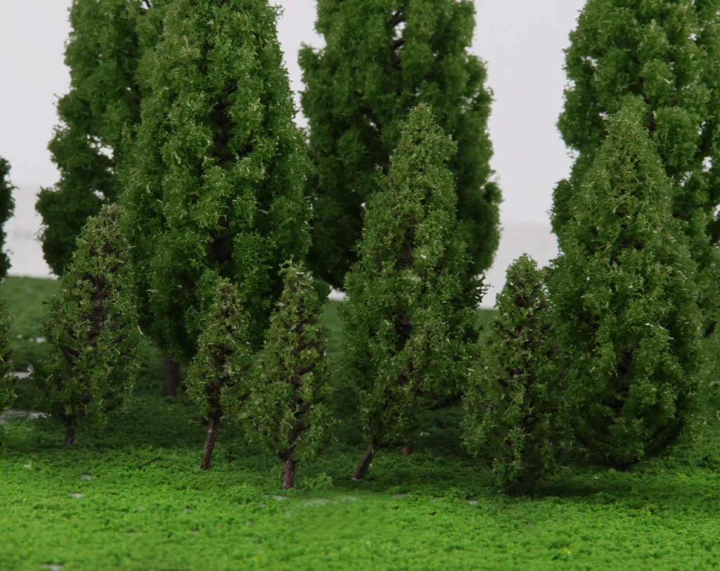 20Pcs Tower Shaped Trees Model Train Park Garden Street Village Layout Scenery Scene Landscape 1:50-400 Green