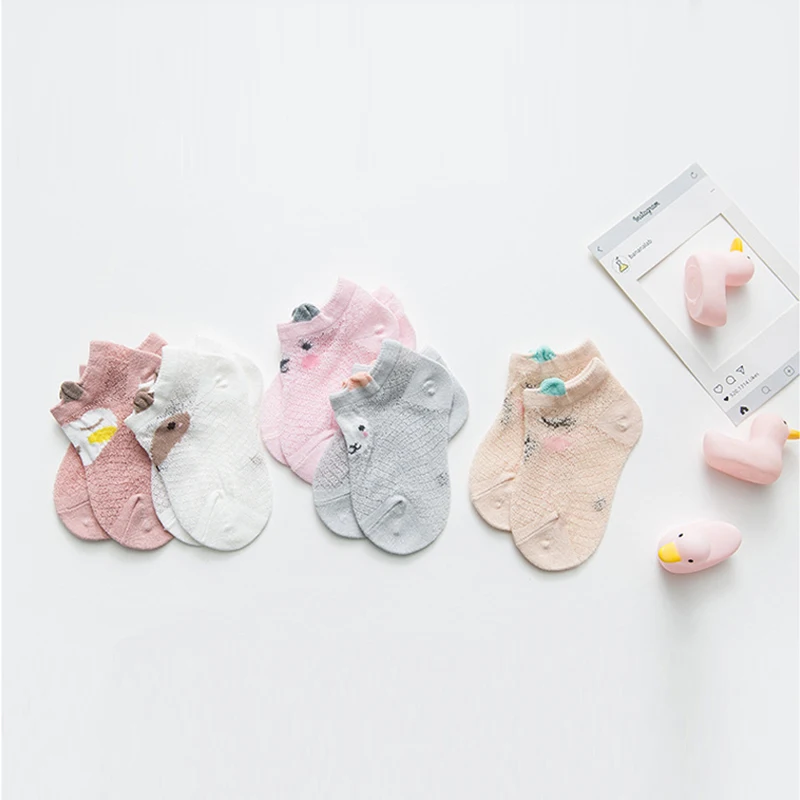 Носки для малышей от 3 до 12 лет, 5 пар/лот летние тонкие носки из сетчатого материала для маленьких девочек, хлопковые носки для новорожденных мальчиков, одежда для малышей, аксессуары