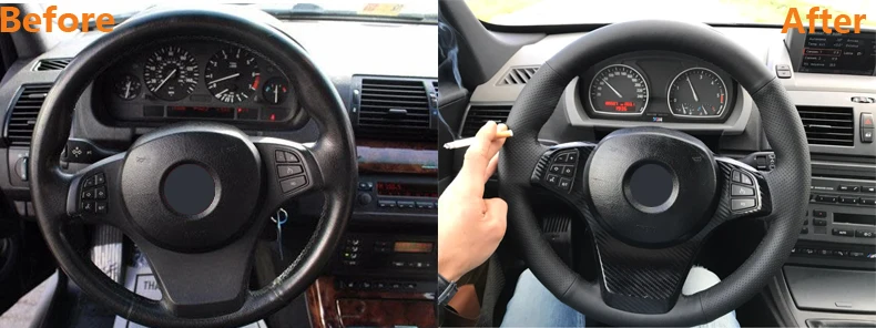 Black-Artificial-Leather-Car-Steering-Wheel-Cover-for-BMW-E83-X3-2003-2010-E53-X5