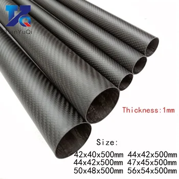 

2 PCS 3K Carbon Fiber circular tube Thickness 1mm OD 42mm 44mm 47mm 50mm 56mm Carbon Fiber Hollow Tube for UAV Model Materials
