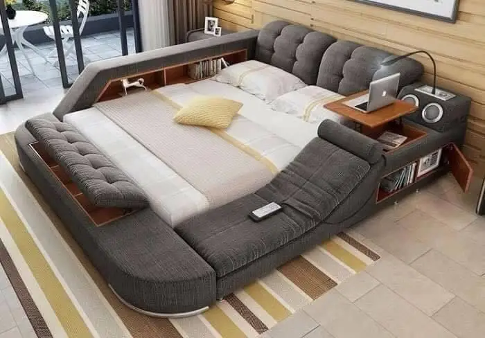 حقيقي حقيقي جلد سرير مع تدليك/سرير مزدوج الإطار الملك/الملكة حجم أثاث غرفة نوم كاماس ، modernas muebles دي dormitorio