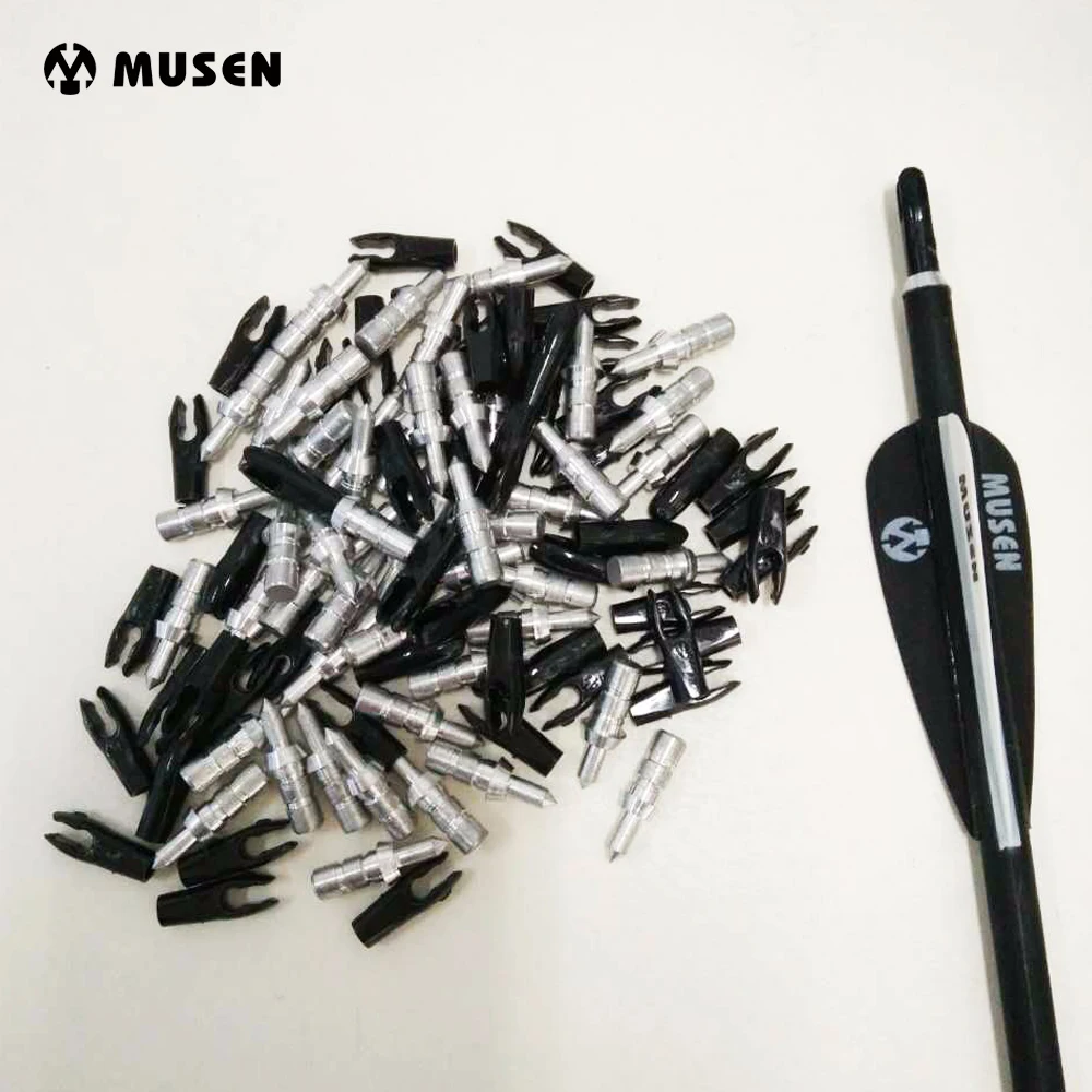 50pc/lot OD 7mm High Quality Plastic Arrow PinNock+Aluminum Arrow Nock