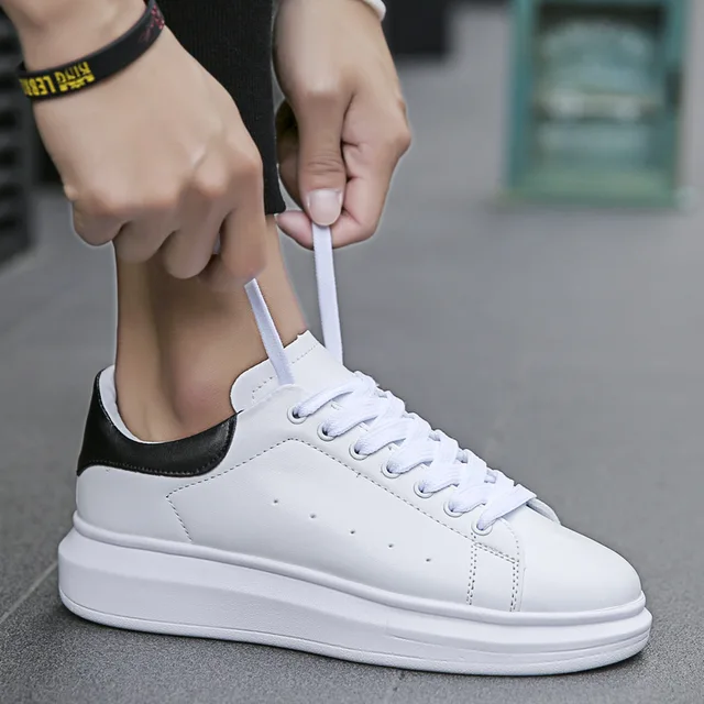 US $18.29 New Designer Sneakers Men Casual Shoes Split Leather Men Zapatillas Fashion Chaussure Homme Plus Si