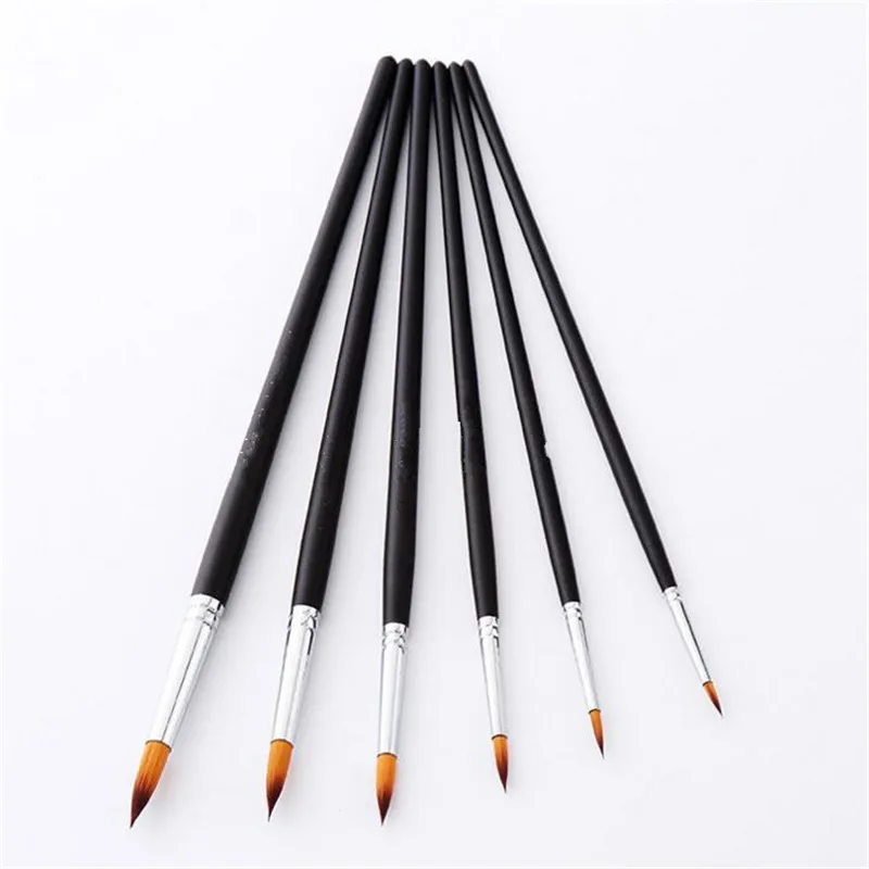 

6PCS/SET Different Size Paint Brush Set Finest Quality Soft Brushes Pen For Acrylic Watercolor Oil Drawing for students painting