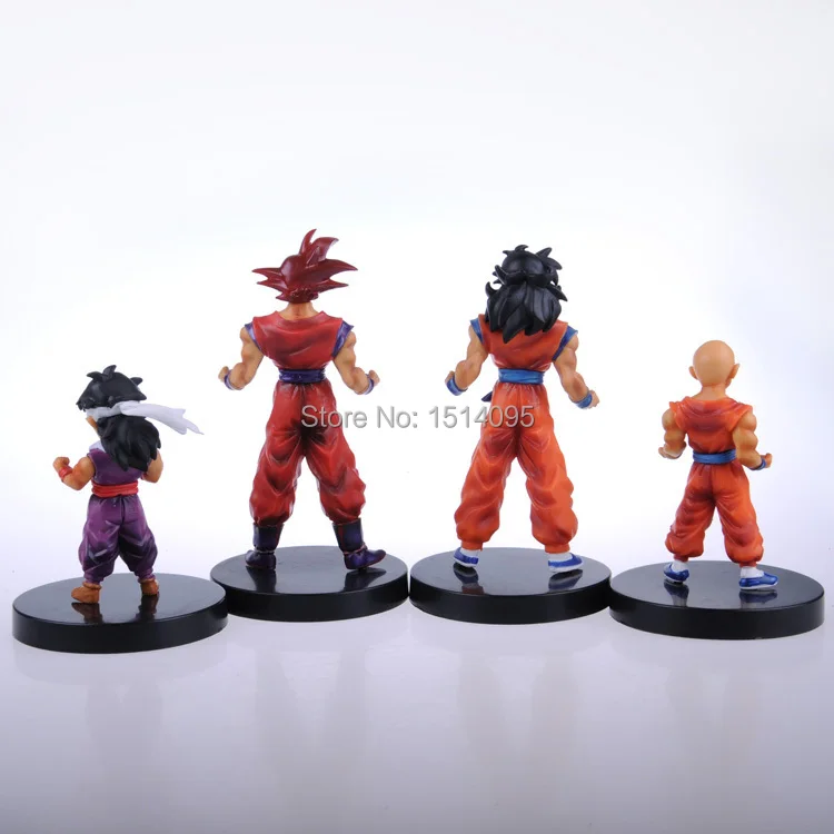 

4pcs/set Japanese Anime Dragon Ball Z 4pcs/set 7-13cm Animation Goku Cartoon Model PVC Figures Doll Toys Monkey King GB044