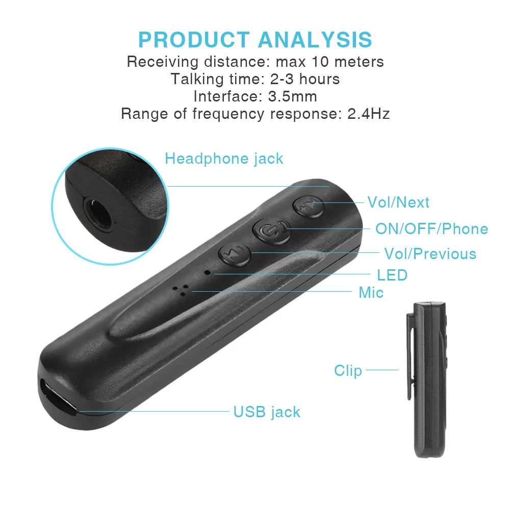 ET Bluetooth приемник 3,5 мм AUX аудио беспроводной стереоприемники 4,1 Bluetooth Hands-free автомобильный адаптер Комплект для наушники
