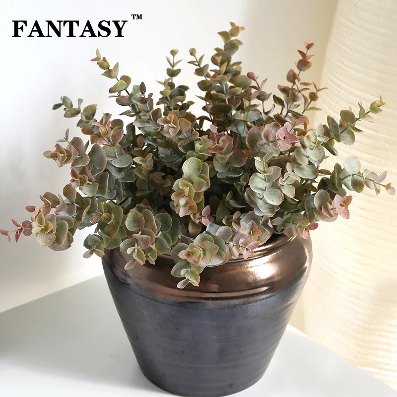 

FANTASY 90pcs Fake Eucalyptus Leaves Bouquet Artificial Leaf False Tree Branch Plastic Green Wall Plant For Garden Hotel Arrange