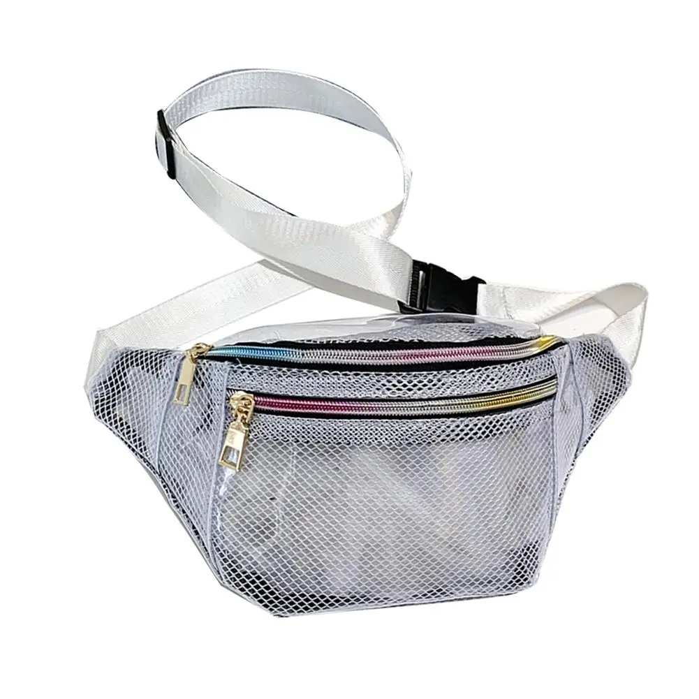 Женская модная однотонная прозрачная сумка из ПВХ нагрудный карман