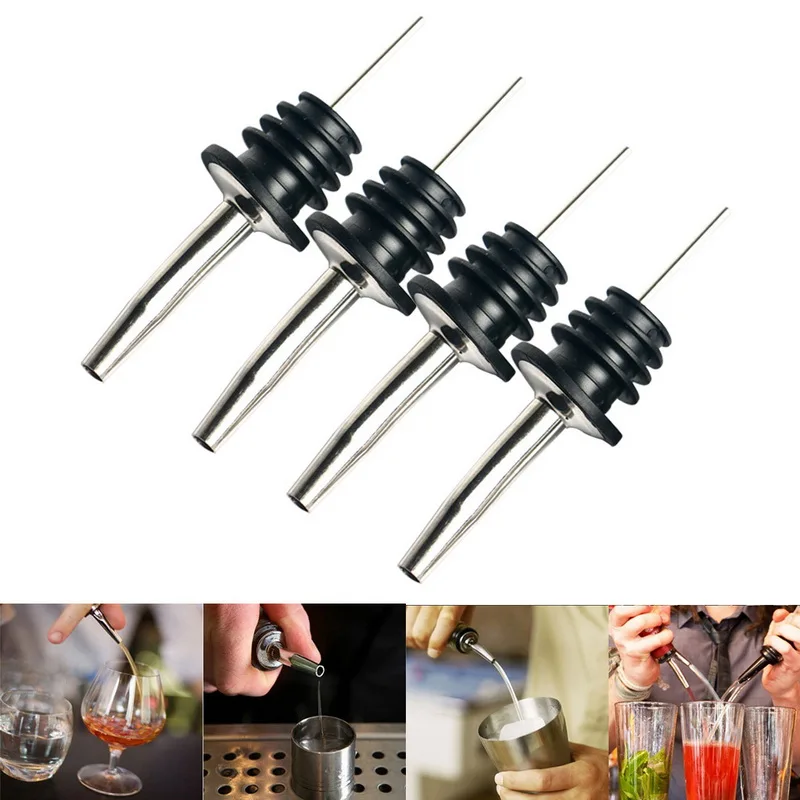 

Hoomall Barware Oil Bottle Liquor Bottle Pourers Stainless Steel Liquor Spirit Pourer Flow Wine Bottle Pourer Spout Wine Stopper