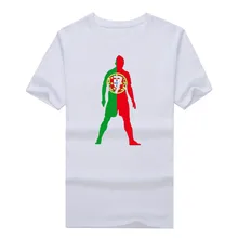 Cristiano Ronaldo Shadow Portugal Flag T-shirt 100% cotton short sleeve o-neck T shirt 1202-7