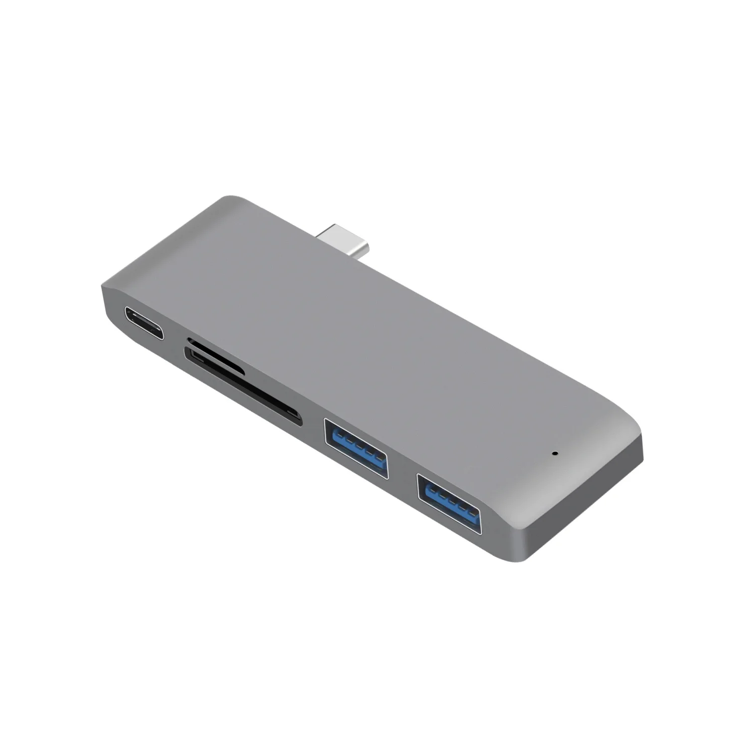 5 в 1 концентратор USB Type C с USB-C питанием 2 USB 3,0 порта и SD/Micro SD TF кард-ридер для MacBook Air Pro USB 3,1 концентратор - Цвет: Gray