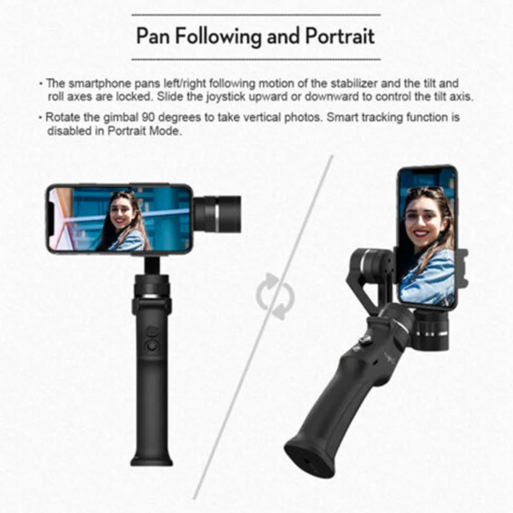  3-Axis Handheld Cinematic Stabiliser Gimbal with Battery For Smartphone