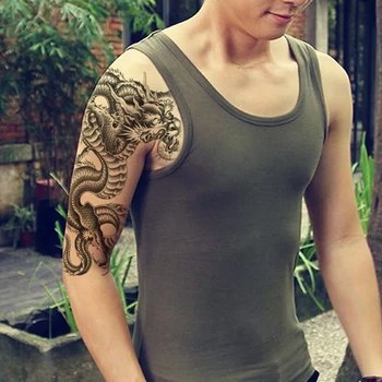 

2pcs Fashion Black Dragon Arm Tattoo Stickers Men Women Waterproof Temporary Tattoo Arm Legs Body Art Stickers Tattoo Sticker