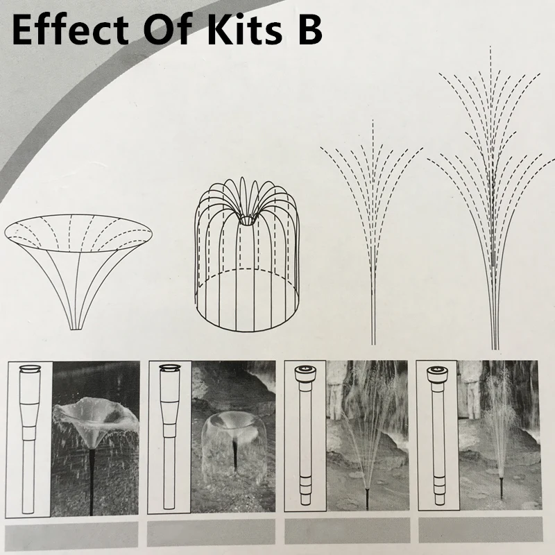 Набор пластиковых насадок для фонтана для садового пруда