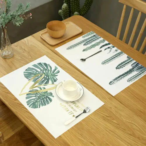 

2019 Hot Sale New Fashion 45×30 Pvc Dining Table Placemat Europe Style Kitchen Tool Tableware Pad Coaster Coffee Tea Place Mat