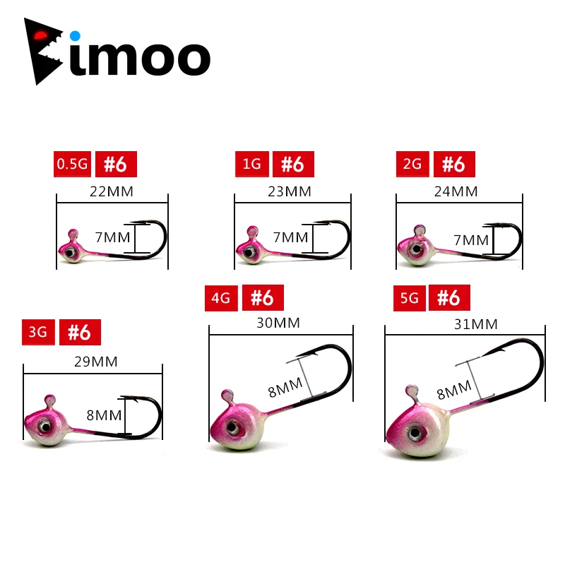 Bimoo 100pcs Mini Fly Tying Ice Fishing Jig Hook for Carppie Fishing No