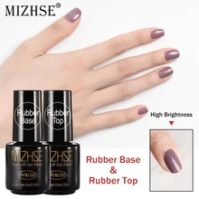 Mizhse Karet Base Top Coat Tidak Menghapus Mantel UV Gel Nail Polish UV LED Pernis Lacquer Gelpolish Cat Dasar untuk kuku(China)