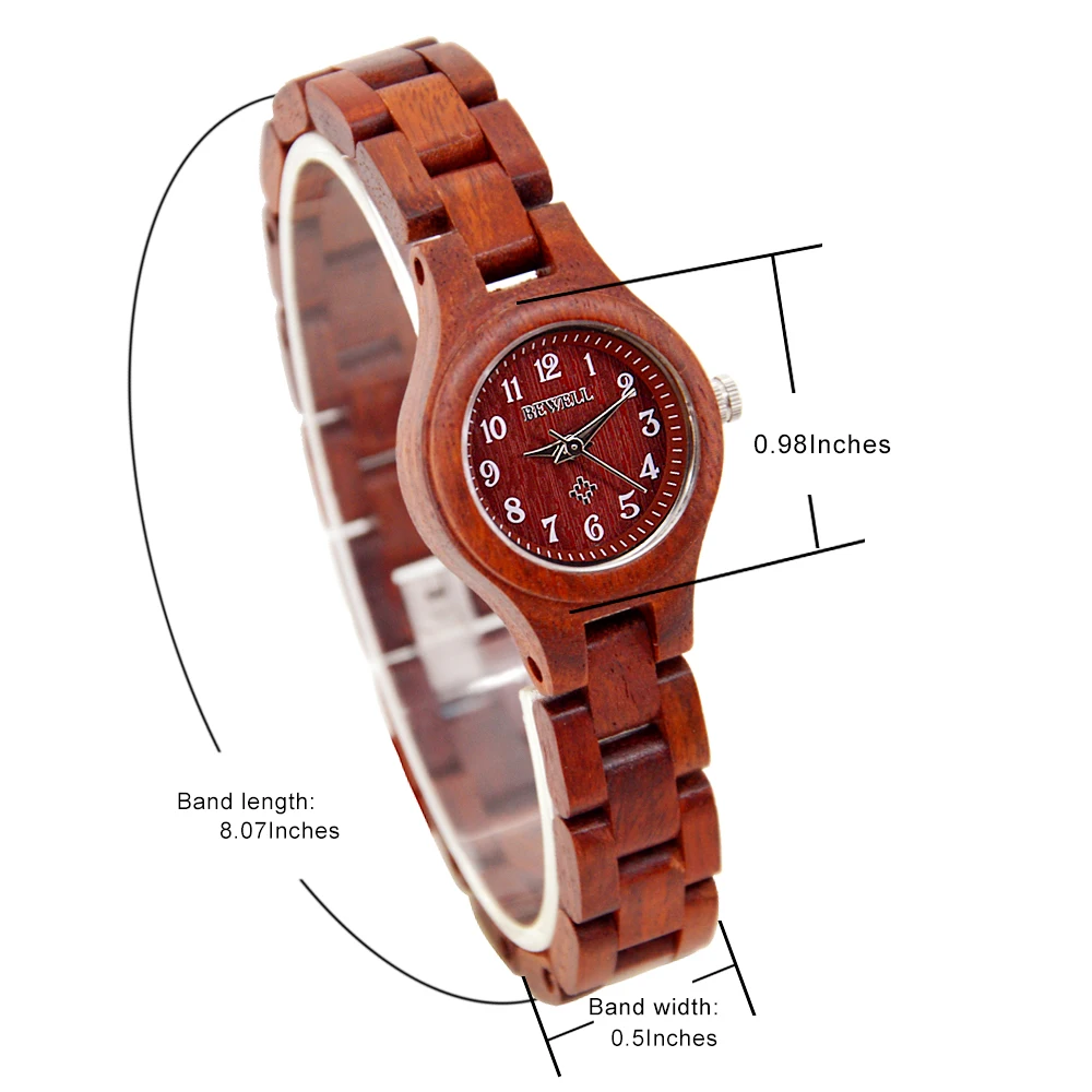 BEWELL 123A натуральный клен Браслеты деревянные часы для женщин маленький круглый Чехол легкий ручной работы деревянные кварцевые наручные часы для девочек
